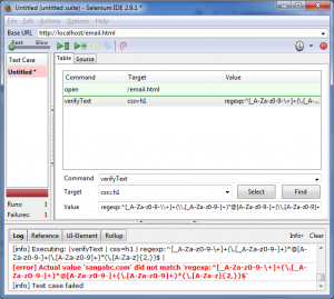 Selenium IDE: Regular Expression Pattern
